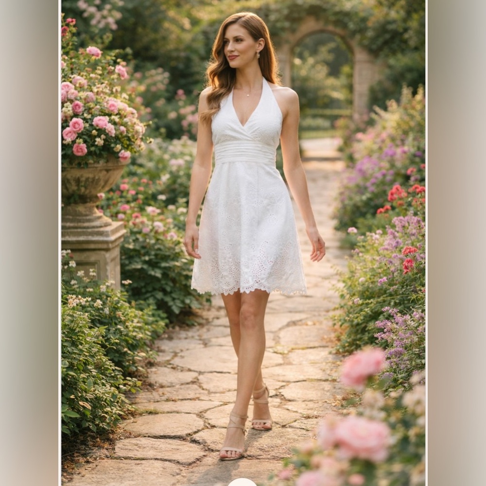 Lilly Pulitzer Wilma Halter Dress White. Size 12